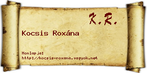 Kocsis Roxána névjegykártya
